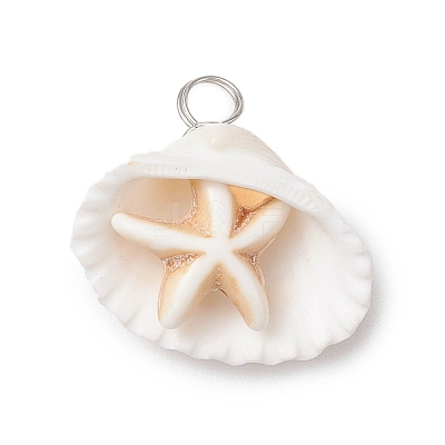 Summer Beach Natural Shell Pendants PALLOY-JF02649-1