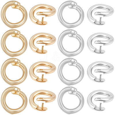 30Pcs 2 Colors Brass Snap Clasps KK-BBC0021-51-1