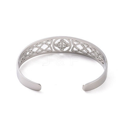 Non-Tarnish 304 Stainless Steel Cuff Bangles BJEW-M234-02P-1