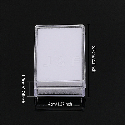 10Pcs 2 Colors Rectangle Transparent Plastic Loose Diamond Gemstone Storage Boxes CON-WH0095-46-1