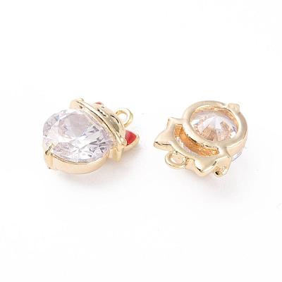 Brass Micro Pave Cubic Zirconia Charms KK-N231-130-NF-1