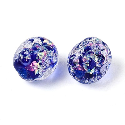 Handmade Foil Glass Beads Strands FOIL-N033-03A-1