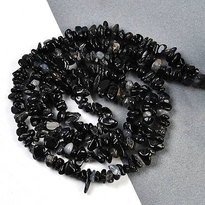 Dyed & Heated Natural Black Agate Beads Strands G-G905-21-1