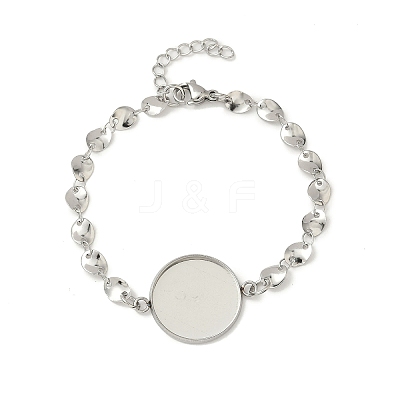 304 Stainless Steel Link Chain Bracelet Making STAS-K252-20B-P-1