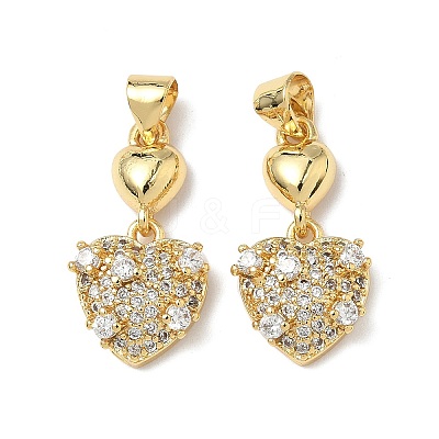 Brass Micro Pave Cubic Zirconia Pendants KK-Q068-66G-1