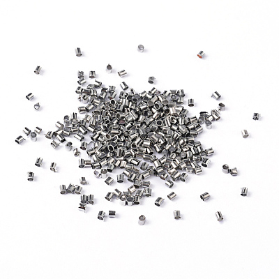 1700pcs 1.5mm Brass Tube Crimp End Beads X-E001-NF-1
