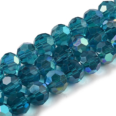 Electroplate Transparent Glass Beads Strands EGLA-A035-T10mm-L12-1