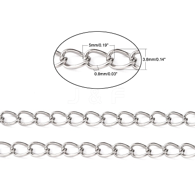 Tarnish Resistant 304 Stainless Steel Curb Chains CHS-Q001-22-1