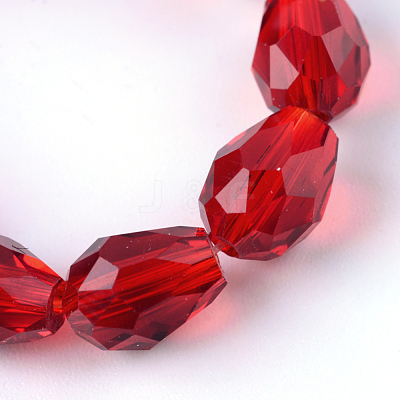 Transparent Glass Bead Strands GLAA-R024-6x8mm-03-1