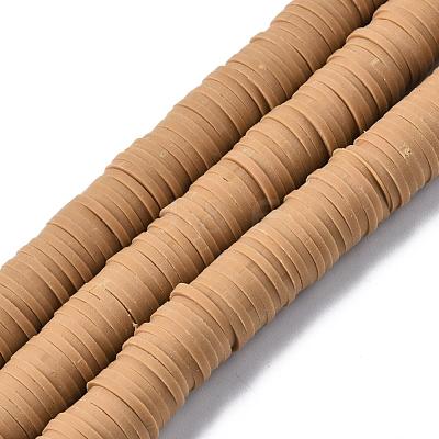 Flat Round Handmade Polymer Clay Beads CLAY-R067-10mm-37-1