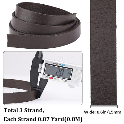 3Pcs Flat Leather Jewelry Cord WL-GF0001-16B-01-1