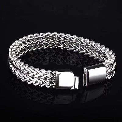 Punk Style 304 Stainless Steel Curb Chain Bracelets for Men WGFAED6-04-1