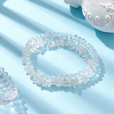 Chip & Round Natural Mixed Stone Beaded Stretch Bracelets for Women BJEW-JB10188-1