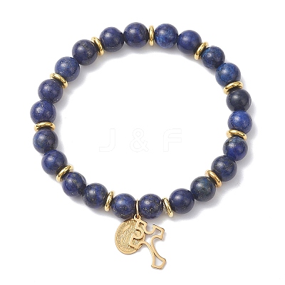3Pcs Natural Lapis Lazuli & Eyeless Obsidian & Non-Magnetic Synthetic Hematite Beaded Stretch Bracelets BJEW-JB12895-1