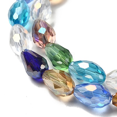 Electroplate Glass Beads Strands EGLA-D015-12x8mm-38-1