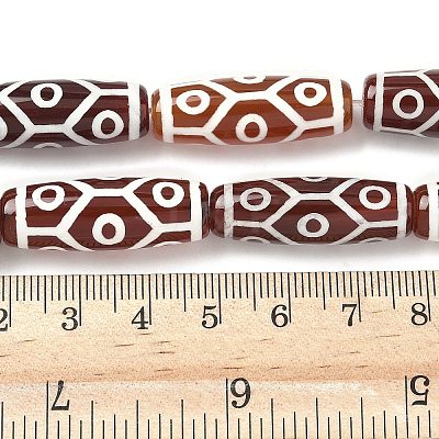 Rice Shape Tibetan Style dZi Beads Strands G-A269-A15-01-1