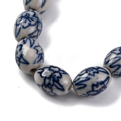 Handmade Blue and White Porcelain Beads PORC-I027-16C-1