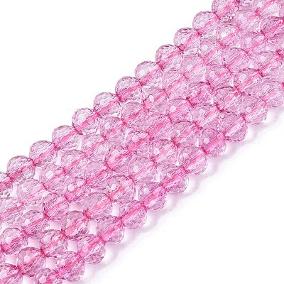 Dyed Transparent Crackle Glass Beads Strands GLAA-Q108-01A-A07-1
