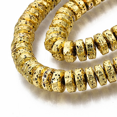 Electroplated Natural Lava Rock Beads Strands G-T114-67G-1