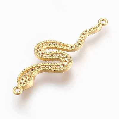 Brass Micro Pave Cubic Zirconia Links ZIRC-O026-12G-NR-1
