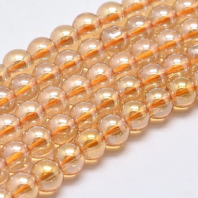 Imitate Austrian Crystal Electroplate Glass Round Bead Strands GLAA-F030-8mm-A01-1