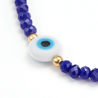 Faceted Glass Beaded Stretch Bracelets BJEW-JB05985-02-1