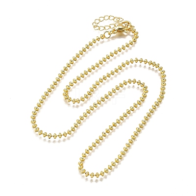 3MM Brass Rondelle Link Chain Necklaces X-NJEW-M108-12G-1