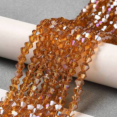 Transparent Electroplate Glass Beads Strands EGLA-A039-T6mm-B28-1