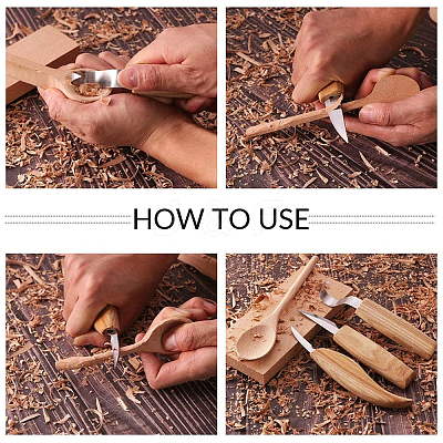 4Pcs Beechwood Spoon Mold DIY-GF0005-09-1