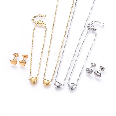 304 Stainless Steel Jewelry Sets SJEW-H144-23-1