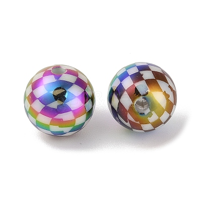 10Pcs UV Plating Colours Acrylic Beads OACR-S146-01A-1