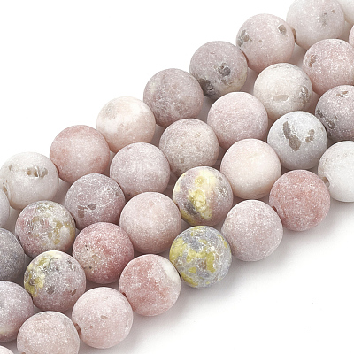Natural Marble and Sesame Jasper/Kiwi Jasper Beads Strands X-G-T106-289-1