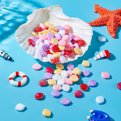 125Pcs 5 Colors ABS Plastic Beads KY-TA0001-33-1
