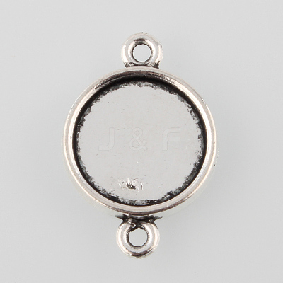 Tibetan Style Alloy Cabochon Connector Settings TIBE-M022-13AS-1