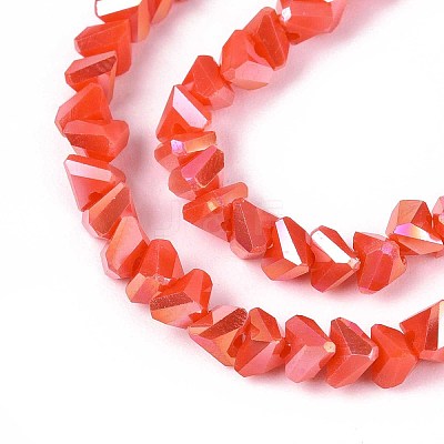 Electroplate Opaque Glass Beads Strands GLAA-N022-4mm-14-1
