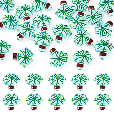 20Pcs Printed Opaque Acrylic Beads OACR-TA0004-73B-1