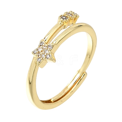 Brass Micro Pave Clear Cubic Zirconia Finger Rings for Women CU-CBAE7DF-12G-03-1