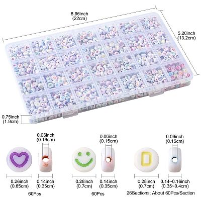 1680Pcs 28 Styles Craft Acrylic Horizontal Hole Beads SACR-FS0001-44-1