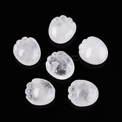 Natural Quartz Crystal Footprint Figurines DJEW-N003-02J-1