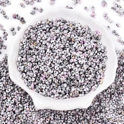 Two Tone Baking Paint Glass Seed Beads SEED-C003-01O-1