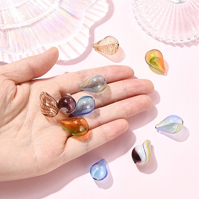 10Pcs 5 Styles Transparent Handmade Blown Glass Globe Beads GLAA-YW0005-75-1