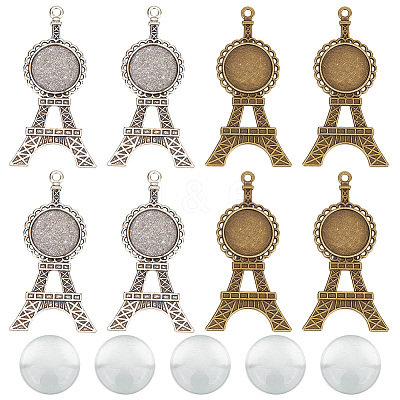 DIY Blank Eiffel Tower Pendant Making Kit DIY-GO0001-69-1