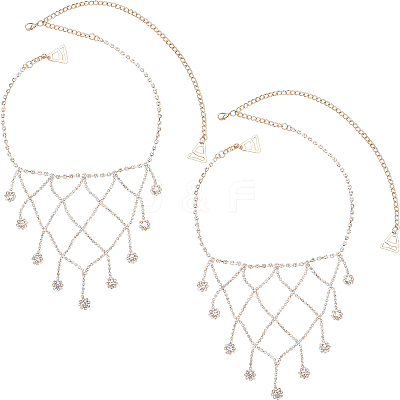 2Pcs Iron Rhinestone Sexy Shoulder Bra Body Chain FIND-GF0006-74B-1