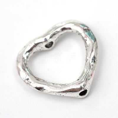 Tibetan Style Alloy Heart Bead Frames TIBE-R309-11AS-RS-1