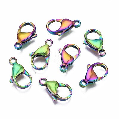 Ion Plating(IP) 304 Stainless Steel Lobster Claw Clasps STAS-S119-004D-1