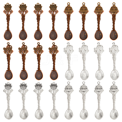 24Pcs 2 Colors 3 Style Alloy Big Pendants PALLOY-DR00003-1