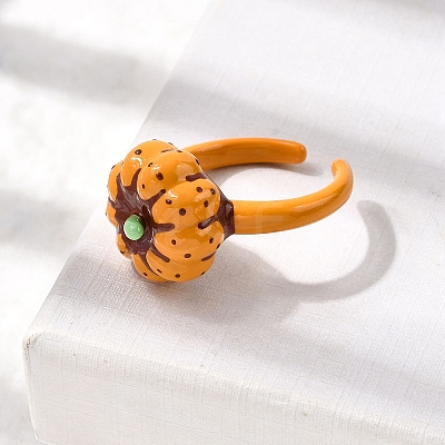 Brass Enamel Cuff Rings for Women RJEW-A087-01A-1