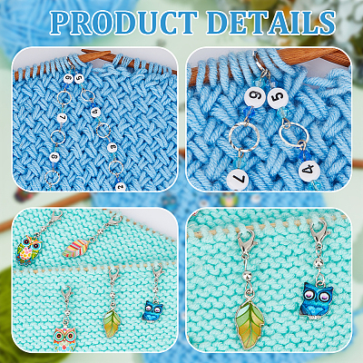 Owl Theme DIY Knitting Tool Sets HJEW-AB00741-1