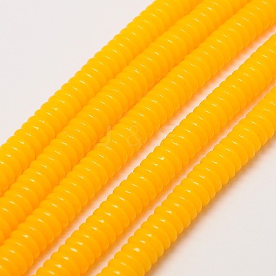 Imitation Amber Resin Heishi Beads Strands RESI-A009G-6mm-01-1