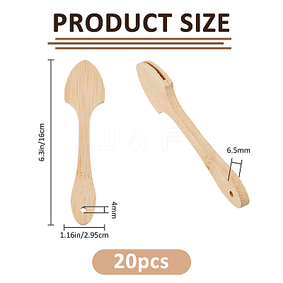 20Pcs Bamboo Short Fan Handle DIY-FH0010-40B-1